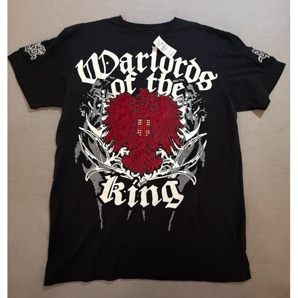 MRG Warlords of the King Graphic T Shirt‎ Black Mens XL Cotton Short Sleeve.